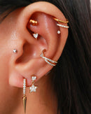 Pretty Cartilage Helix Hoop Ring Ear Piercing Jewelry Ideas in Gold - www.Impuria.com