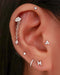 Blink Crystal Lightning Bolt Ear Piercing Earring Stud Set