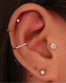 Soleil Starburst Crystal Ear Piercing Earring Stud Set