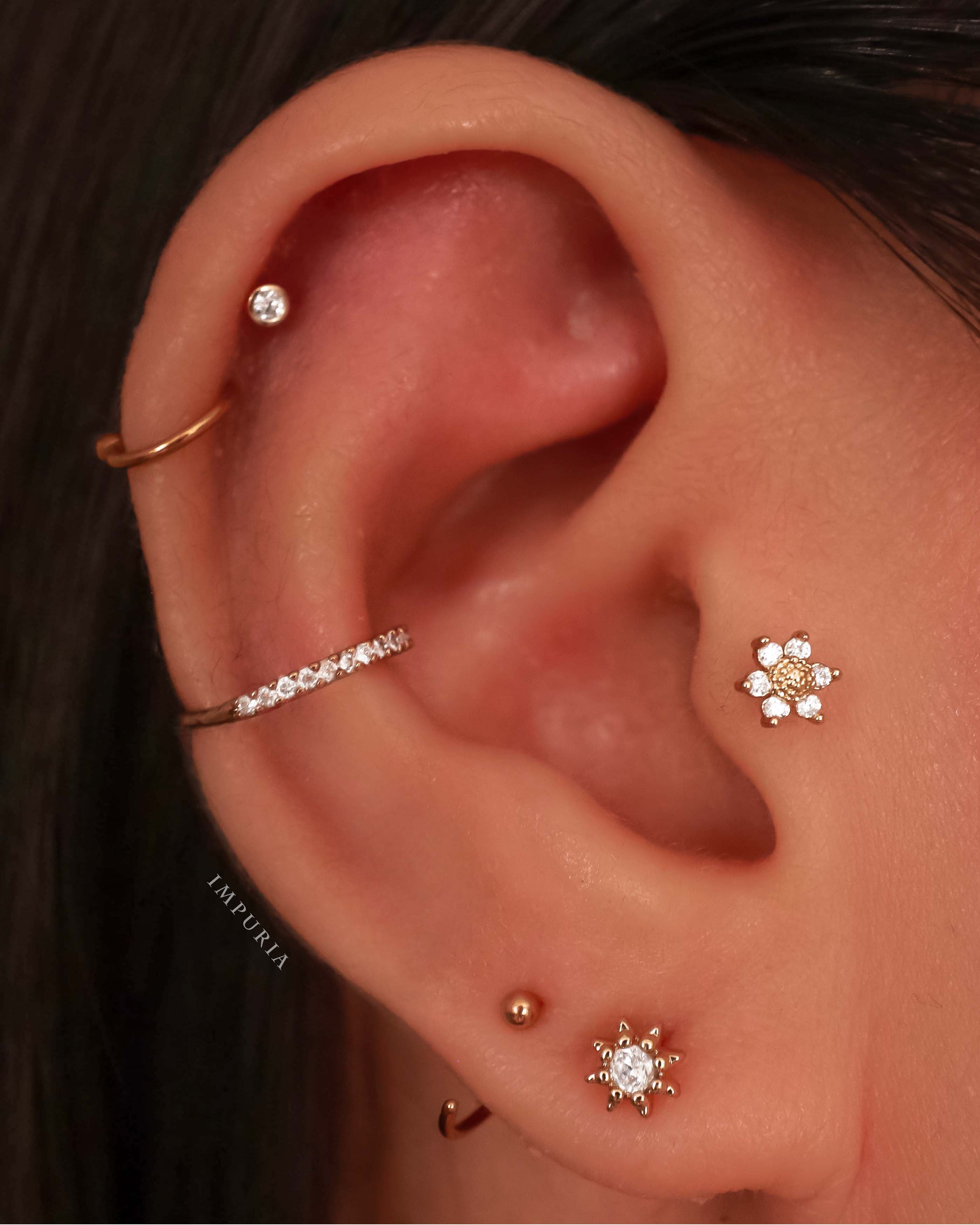 Em Minimalist Polished Ball Hoop Ring Earrings