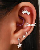 Simple Round Crystal Earring Studs for Cartilage Helix Tragus Conch -Pretty Multiple Ear Piercing Jewelry Ideas for Women - www.Impuria.com