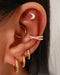 Celestial Multiple Ear Piercing Jewelry Ideas - Moon Cartilage Helix Flat Earring Stud - www.Impuria.com