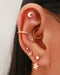 Vega Crystal Star Dangle Ear Piercing Earring Stud Set