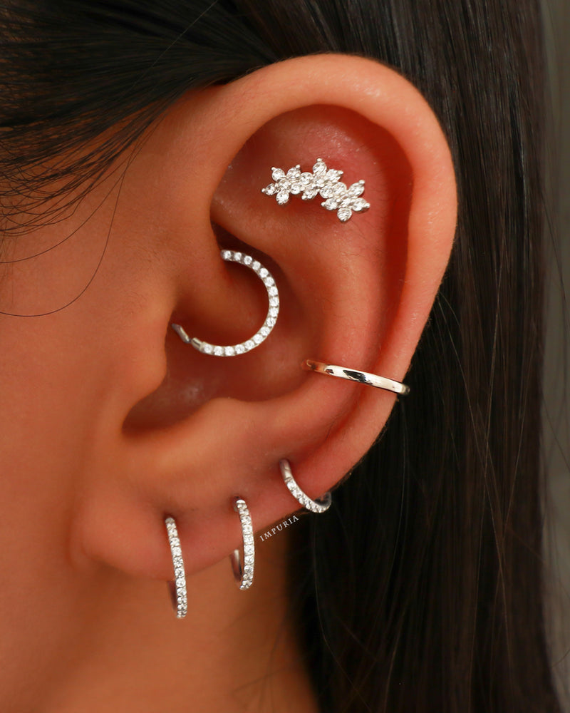 Cute Crystal Daith Clicker Hoop Earring Ear Piercing Jewelry Ideas - www.Impuria.com