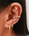 Cute Gold Multiple Ear Piercing Ideas - Spiky Gold Crystal Pave Hoop Earrings for Women in Gold - www.Impuria.com