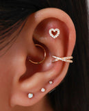 Cute Heart Cartilage Helix Ear Piercing Jewelry Ideas Earring Stud - joyer√≠a piercing de oreja de luna - www.Impuria.com
