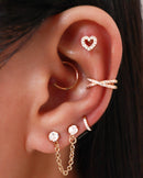 Simple Round Crystal Earring Studs for Cartilage Helix Tragus Conch -Pretty Multiple Ear Piercing Jewelry Ideas for Women - www.Impuria.com