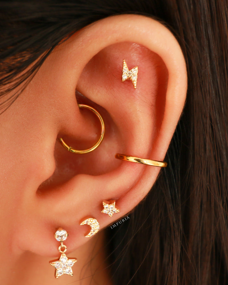 Cute Star Dangle Earring Studs for Cartilage Helix Tragus Conch Lobe Piercings - www.Impuria.com