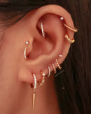Cartilage Helix Tragus Conch Clicker Earring Ring Hoop Multiple Ear Piercing Ideas - idéias de piercing na orelha - www.Impuria.com