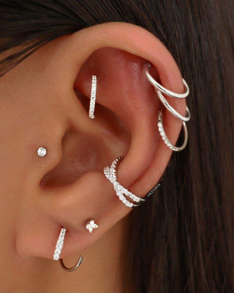 Pretty Criss Cross Ear Cuff Earring - Cute Multiple Ear Piercing Jewelry Ideas - www.Impuria.com