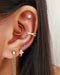 Crystal Pave Lotus Huggie Hoop Earring - Pretty Multiple Ear Piercing Jewelry Ideas for Women - www.Impuria.com