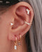 Bijou Bead Drop Polished Hinged Segment Hoop Ring Clicker