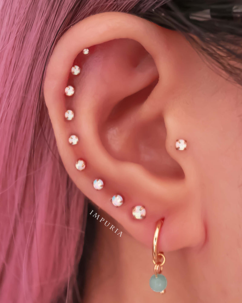 Hidden Helix Cartilage Crystal Chain Drop Ear Piercing Earring Stud –  Impuria Ear Piercing Jewelry