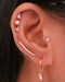 Halo Circle Crystal Milgrain Ear Piercing Earring Stud Set