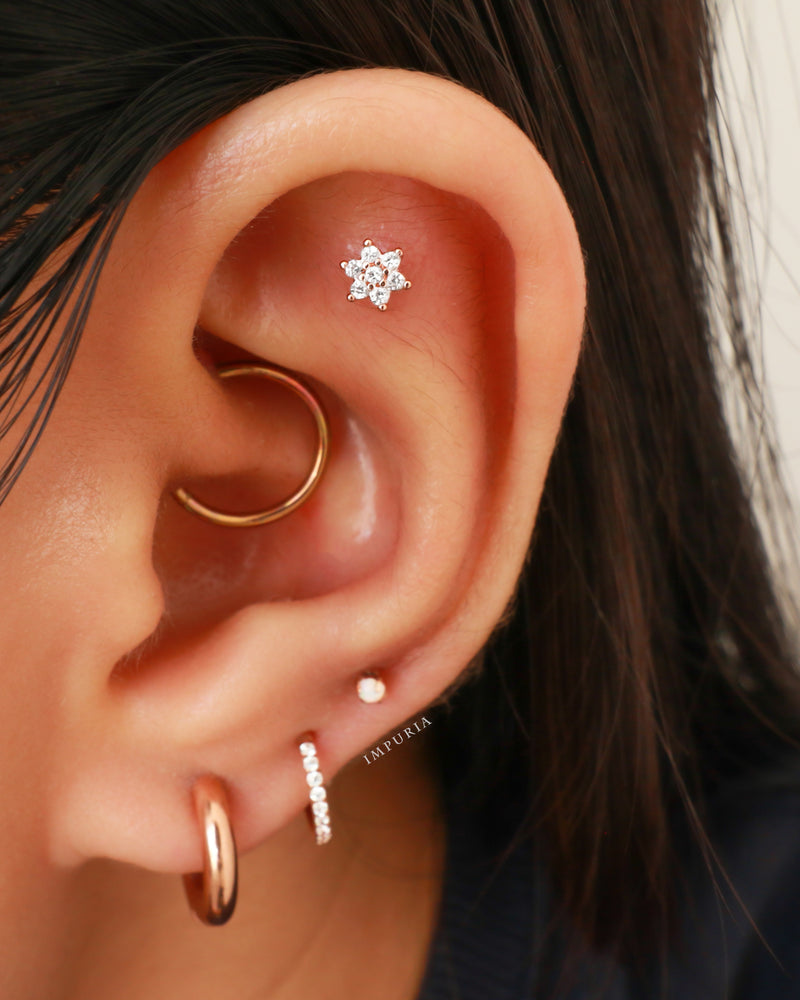 Rose Gold Thick Huggie Hoop Ring Earrings - Pretty Multiple Ear Piercing Jewelry Ideas for Women - www.Impuria.com