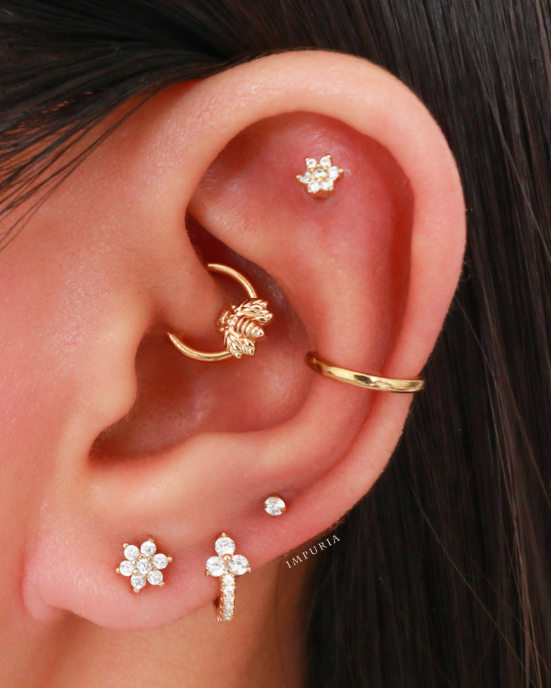 4Pcs/set Punk Crystal Lightning Crescent Moon Stud Earring Set Fashion  Rhinestone Arrow Ear Piercing Earrings Sets Jewelry Accessories | Wish