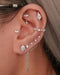 Kimi Crystal Milgrain Ear Piercing Earring Stud Set