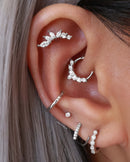 Laila Crystal Angel Wing Ear Piercing Ring Hoop Clicker