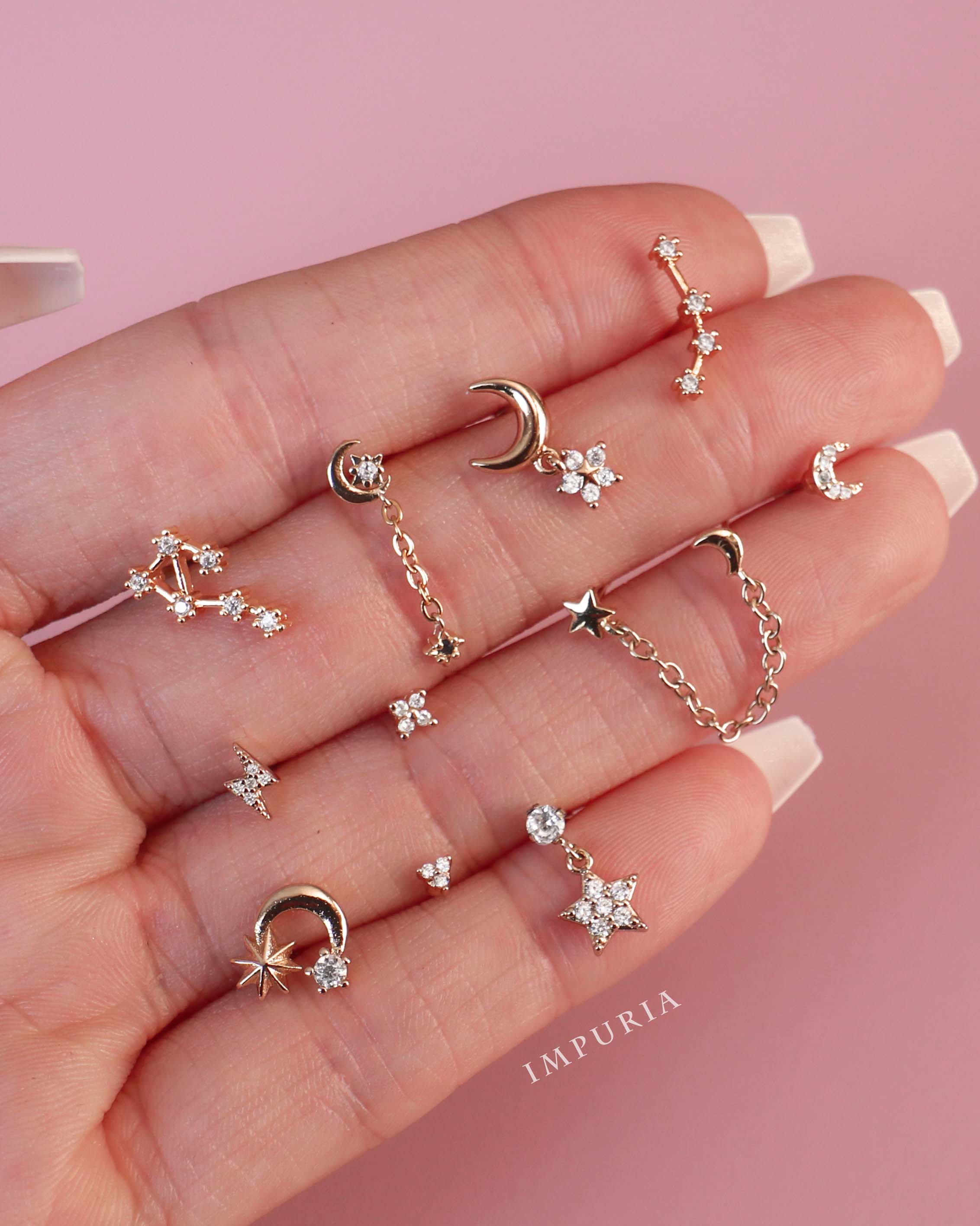 Blink Lightning Bolt Ear Piercing Stud