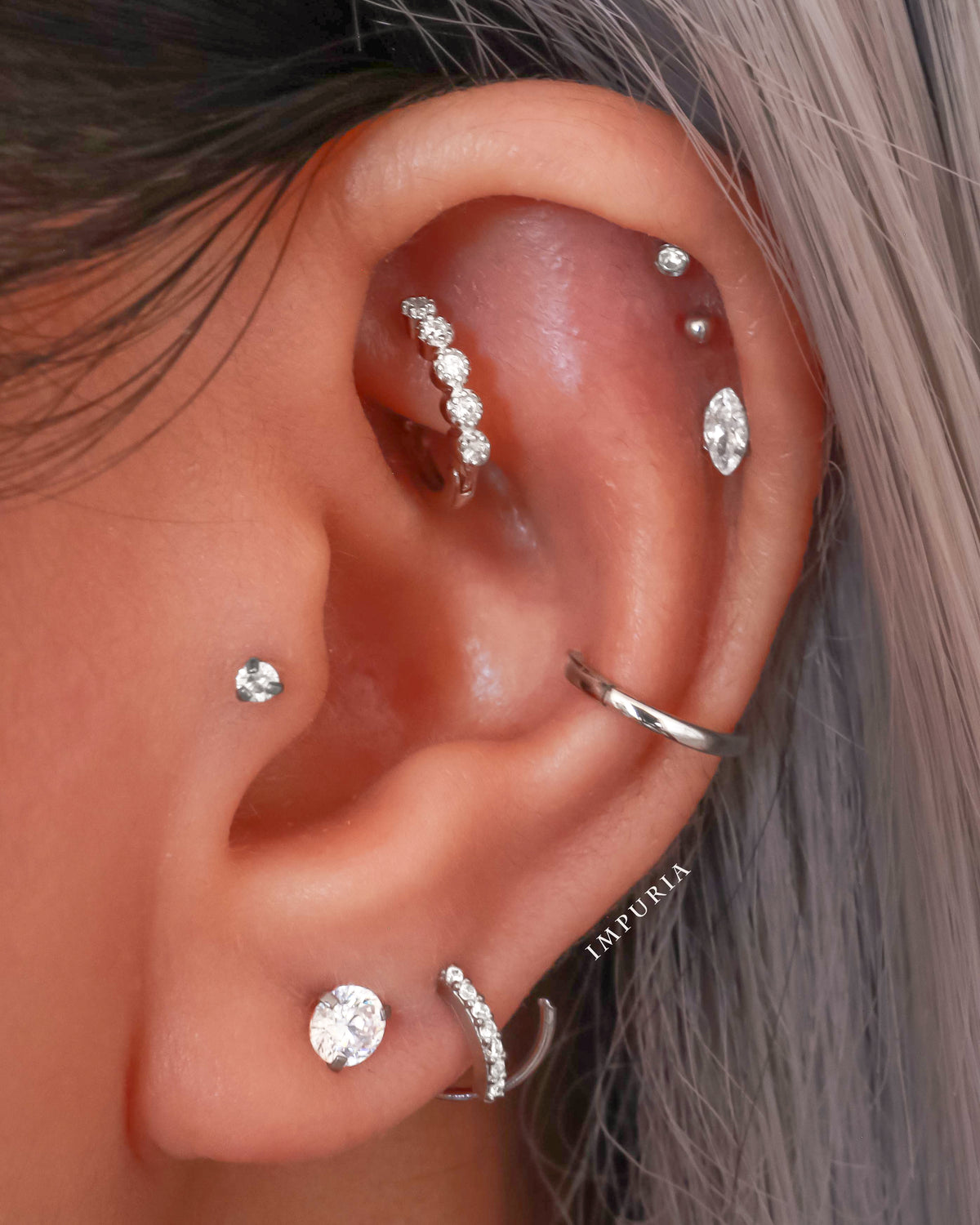 Jules Milgrain Huggie Hoop Earrings