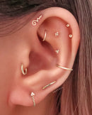Trinity Beaded Cartilage Earring Stud for Women Simple Multiple Ear Piercing Ideas for Women - www.Impuria.com