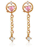 Rose Gold Pink Crystal Heart Ear Piercing Cartilage Helix Tragus Conch Earring Stud 16G - www.Impuria.com