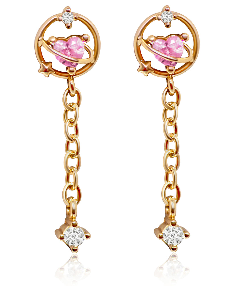 Heart Helix Ear Piercing Jewelry Cartilage Earring Stud Set Rose Gold Heart Orbit - 2 Pieces / Rose Gold