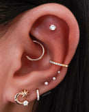 Pretty Gold Multiple Ear Piercing Jewelry Ideas for Women - www.Impuria.com