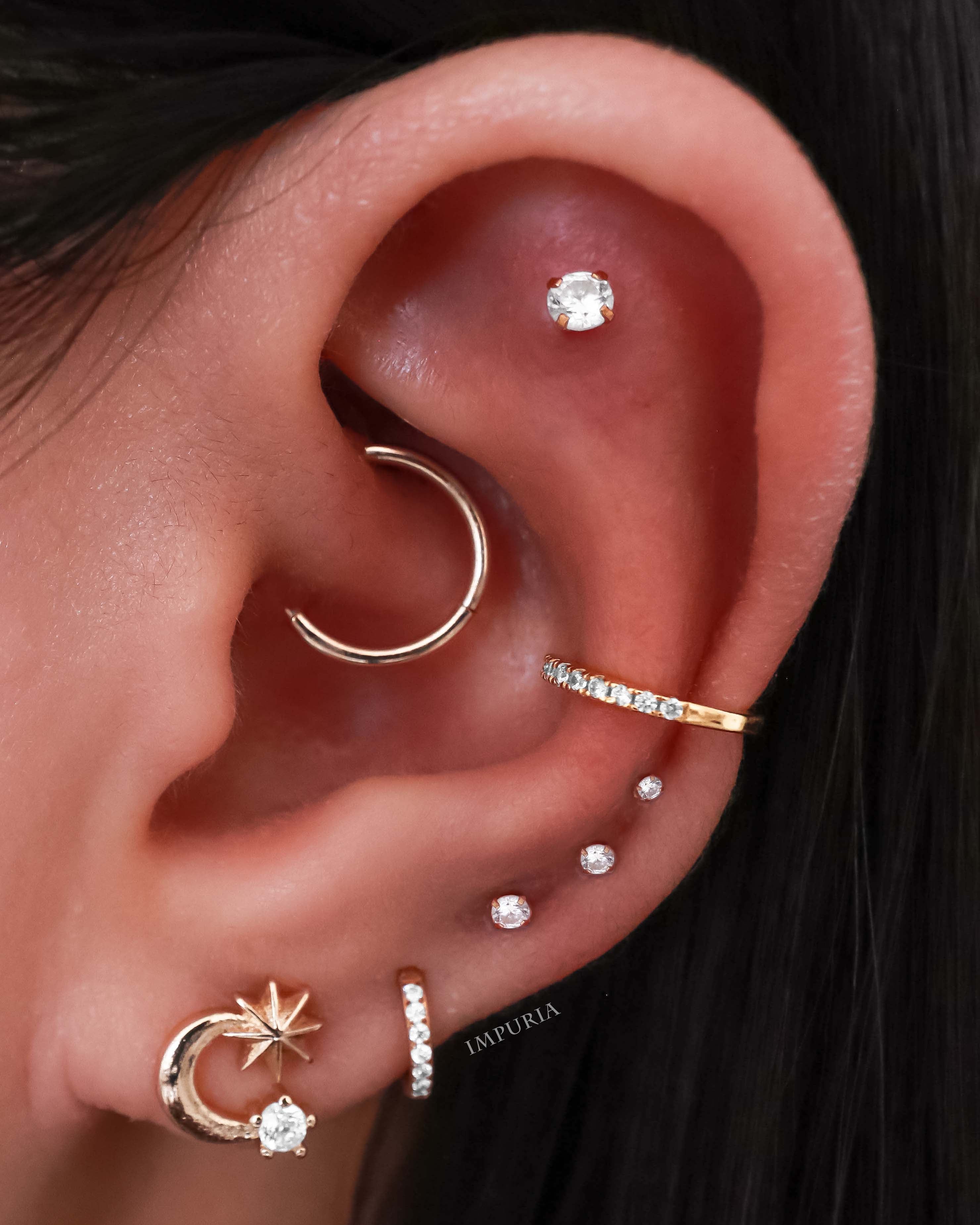 Cute Celestial Multiple Ear Piercing Jewelry Curation Placement Ideas - www.Impuria.com
