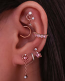 Ear Curation Ideas for 2021 - Rose Gold Cartilage Helix Lobe Earring Studs - www.Impuria.com