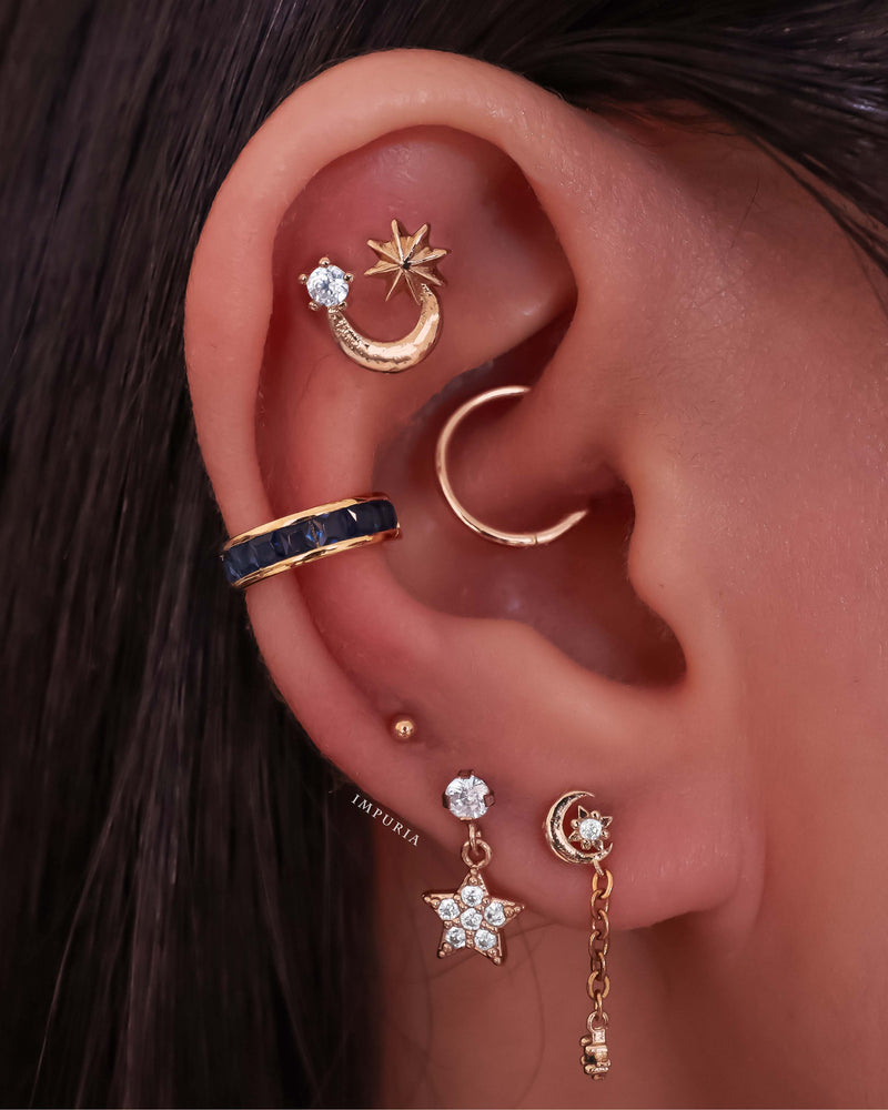 Crystal Star Moon Helix Piercing orecchini per le donne Trendy Color oro Ear cartilagine Tragus Studs zircone Flower Jewelry KAE269-M 36 Crystal Star Moon Helix Piercing orecchini per le donne Trendy Color oro Ear cartilagine Tragus Studs zircone Flower Jewelry KAE269-M 36