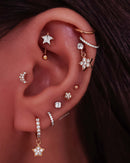 Celestial Stars Moon Multiple Ear Piercing Jewelry Ideas for Women - www.Impuria.com