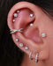 Sparkle Crystal Prong Ear Piercing Earring Stud Set