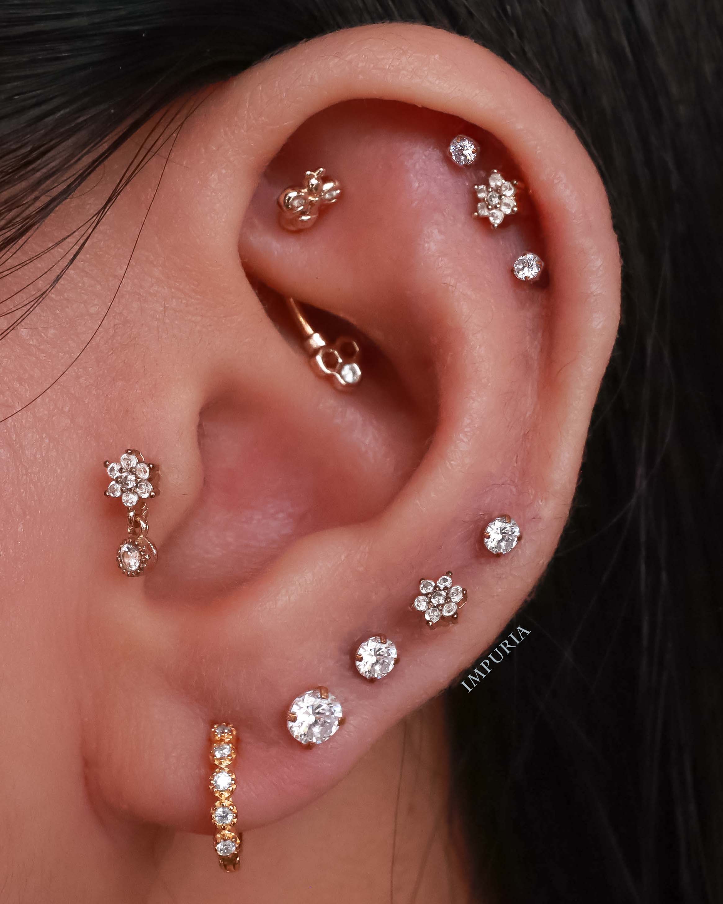 Cartilage Ear Piercing Ideas for Women Helix Earring Stud - www.Impuria.com #earpiercings