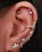 Crystal Flower Earring Studs - Cute Multiple Ear Piercing Jewelry Ideas - www.MyBodiArt.com