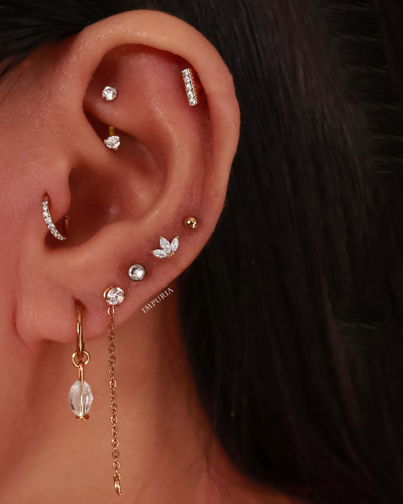 Marquise Double Ear Piercing Helix Hoop Ring Cartilage Earring Stud –  Impuria Ear Piercing Jewelry