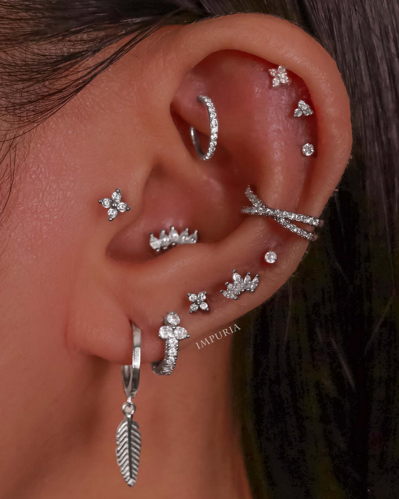 Cartilage Piercing Earring Celestial Multiple Ear Piercing Ideas for Women - www.Impuria.com