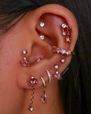 Celestial Stacked Ear Curation Ideas in Rose Gold Earrings - www.Impuria.com