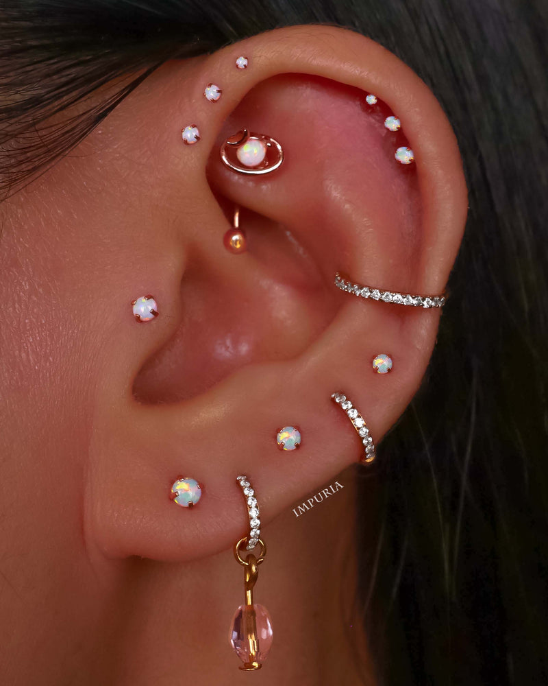 Pretty Crystal Ear Piercing Ring Hoop for Cartilage Helix Rook Tragus in Rose Gold, Gold, Silver - www.Impuria.com