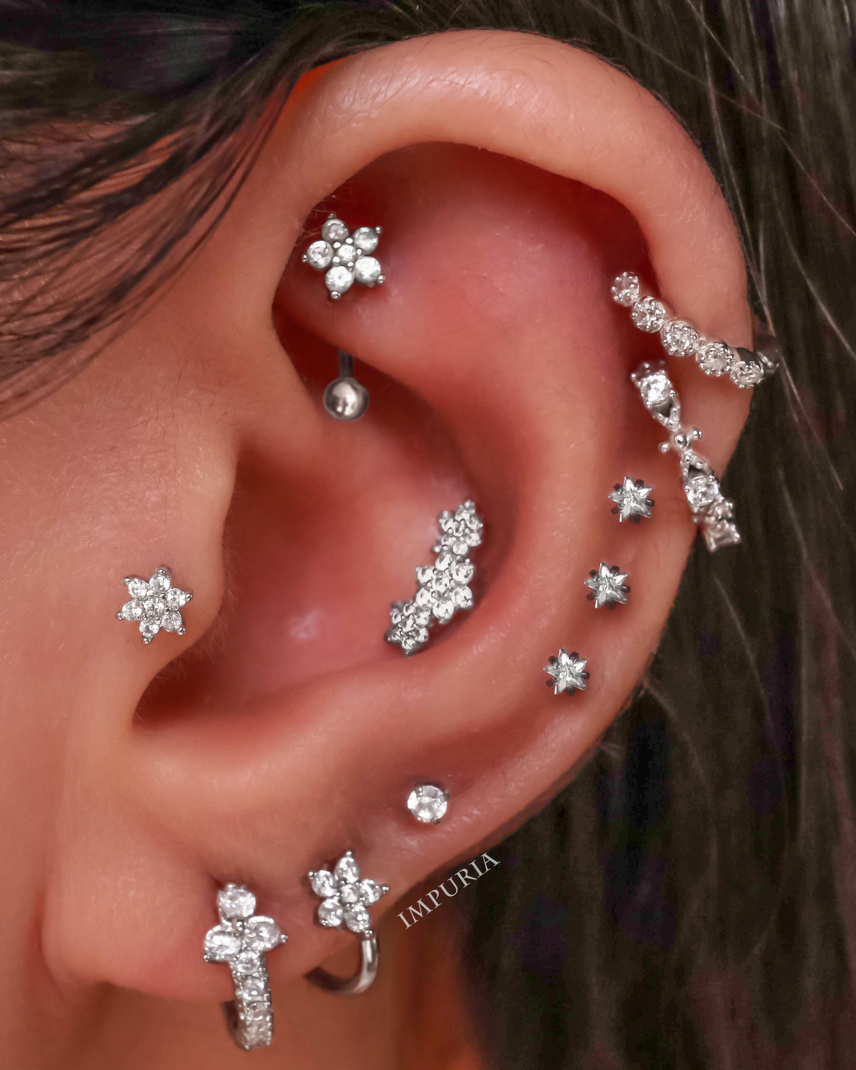 Star Flat Back Earring Stud Cute Multiple Ear Piercing Curation Stack Ideas for Women - www.Impuria.com #earpiercings