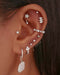 Sparkle Crystal Threaded Prong Ear Piercing Earring Stud Set