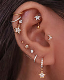 Twinkle Crystal Star Rook Piercing Jewelry Curved Barbell
