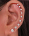 Cute All the Way Around Flower Ear Piercing Jewelry Cartilage Helix Earring Stud - www.Impuria.com