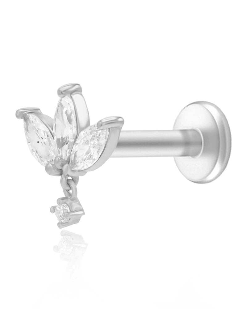 Oasis Marquise Lotus Crystal Drop Ear Piercing Earring Stud