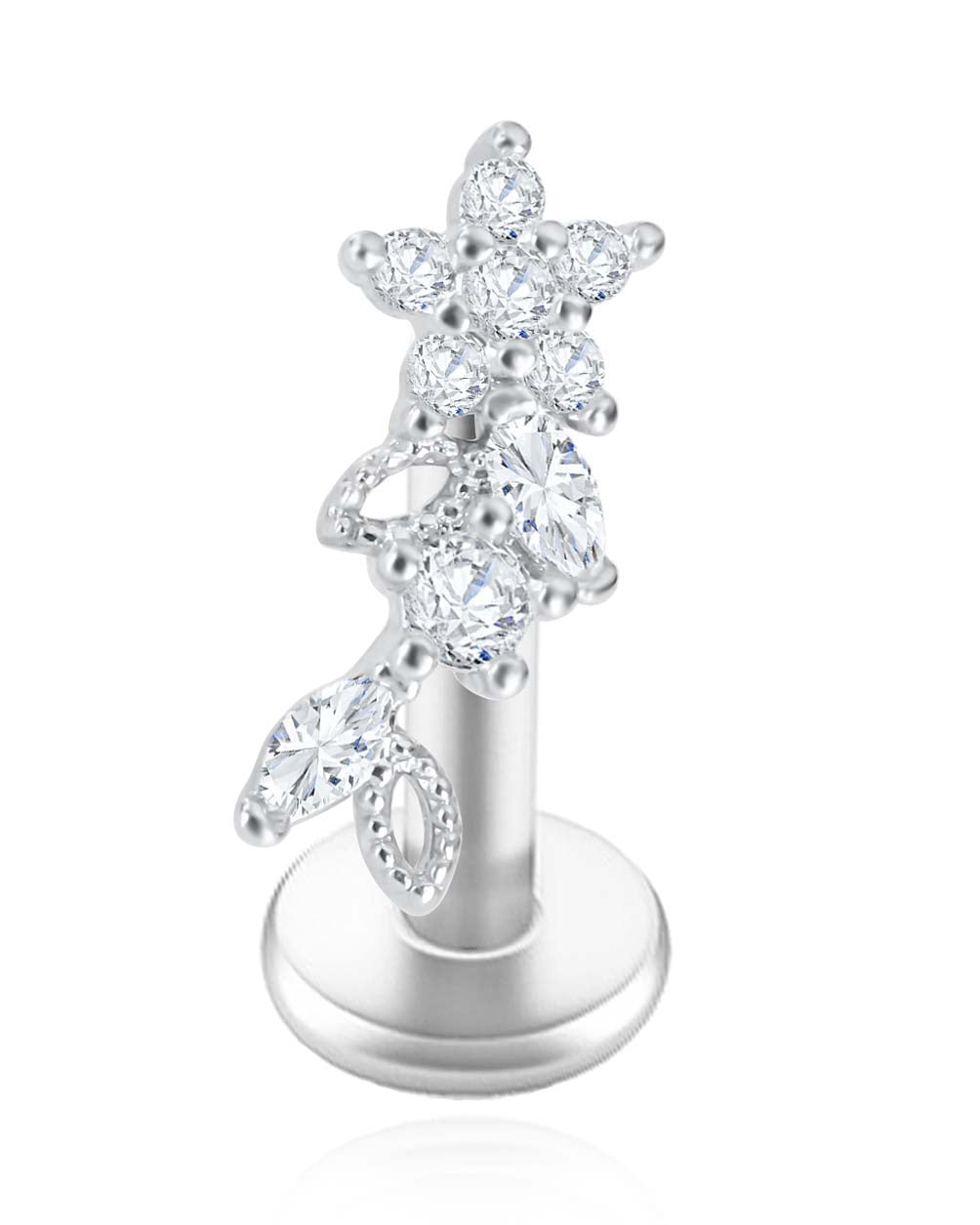Petals Floral Flower Garland Crystal Ear Piercing Earring Stud