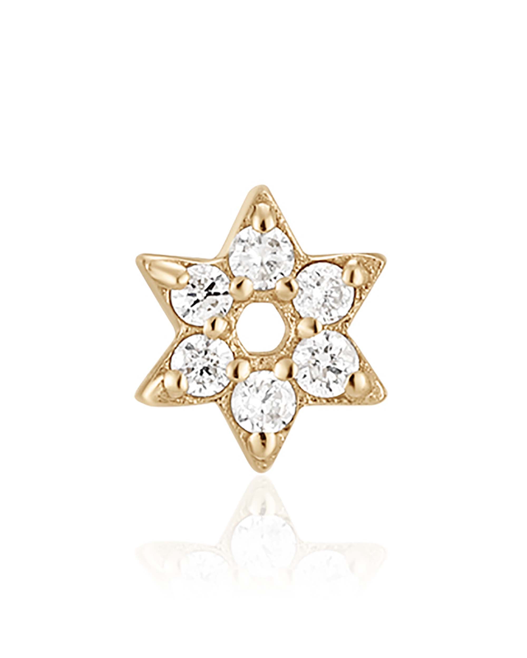 Posy Flower 14K Gold Flat Back Stud