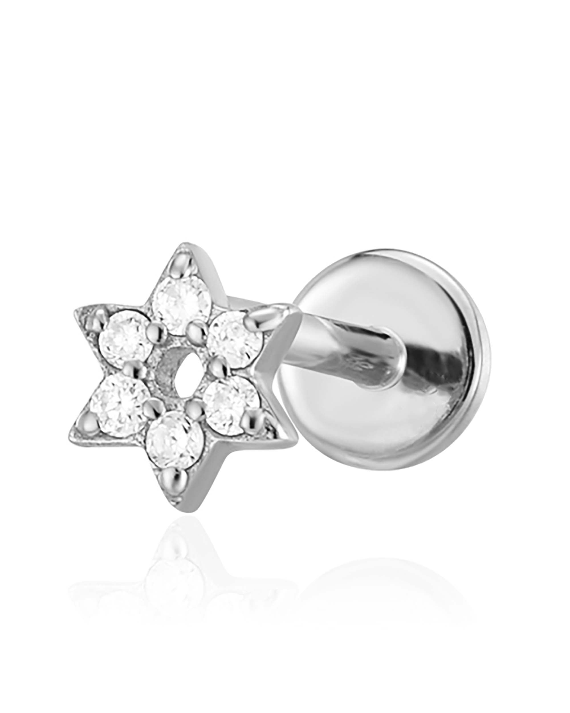 Posy Flower 14K Gold Flat Back Stud