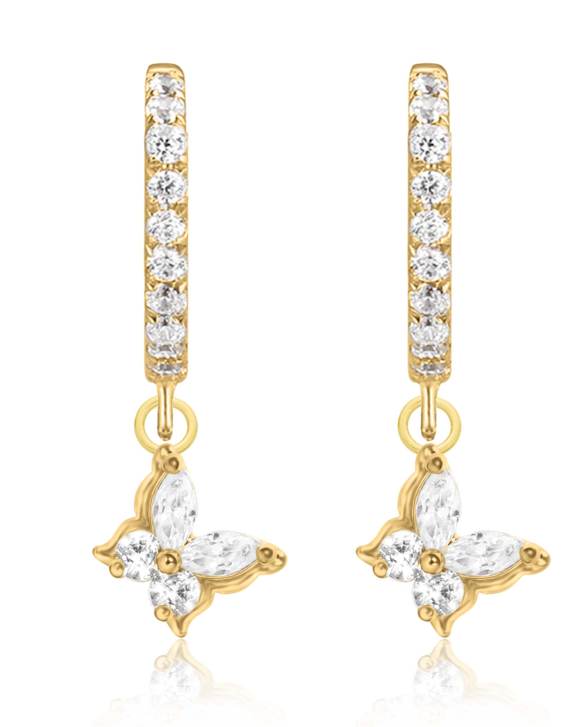 Sideways Butterfly Huggie Hoop Earrings for Women - www.Impuria.com #earpiercings