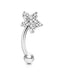 Jasmine Crystal Flower Rook Piercing Jewelry Curved Barbell