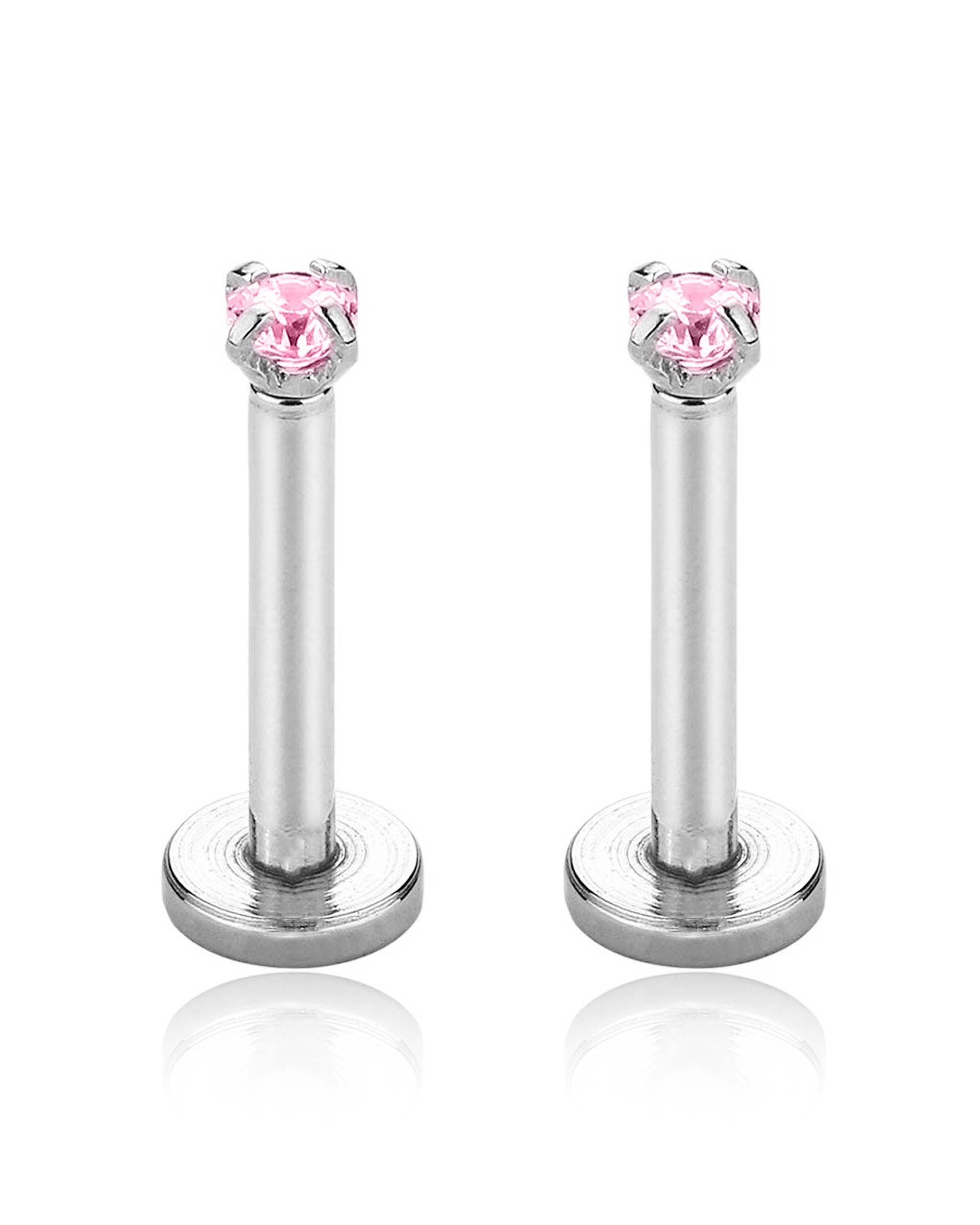 Vibrant Colorful Crystal Prong Ear Piercing Earring Stud Set